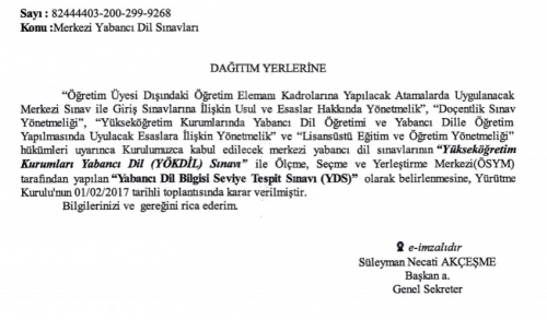 YÖKDİL Sınavının Eşdeğerliliği Hakkında Önemli Açıklama