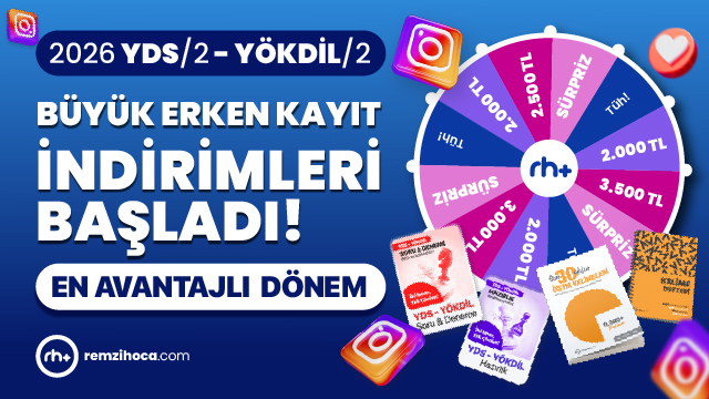 Remzi Hoca YDS - YÖKDİL Çark İndirimleri